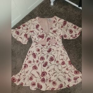 Floral Pink and Red Dress
